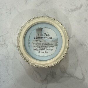 First Holy Communion Round Keepsake Box